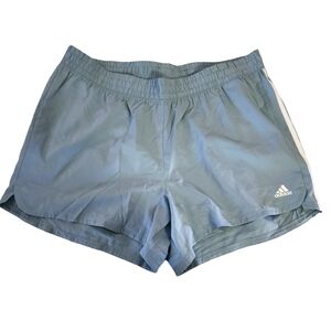 New 1X Adidas Pacer Athletic Shorts Blue Gray